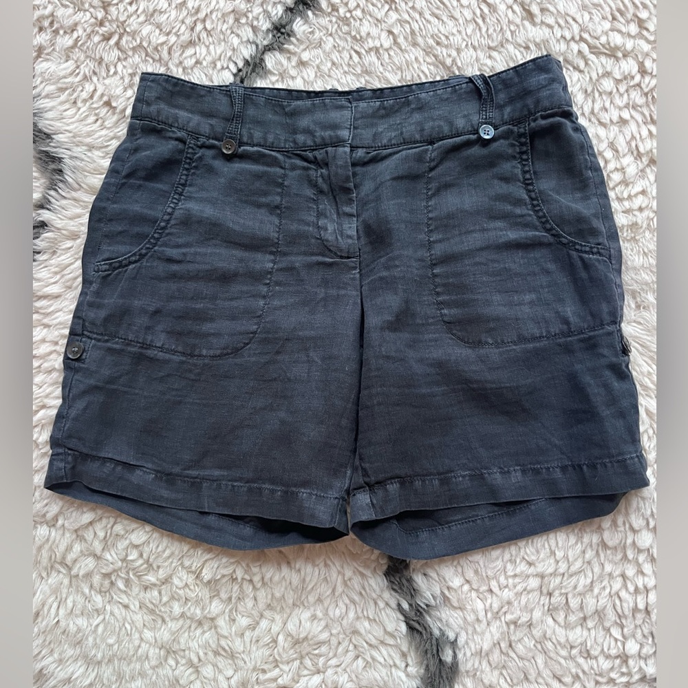 Vintage J.Crew 100% Linen Shorts – Washed Black – Size 0